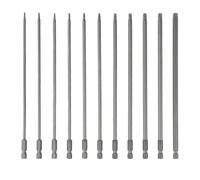 Lot de 11 embouts de tournevis extra longs en forme d'étoile 200 mm avec | Ces embouts de tournevis en alliage d'acier de 200 mm disposent d'embouts magnétiques et de tiges hexagonales de 0,6 cm pour