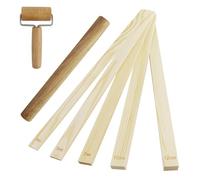 Lot de 11 épaisseurs de rouleau à pâtisserie avec bâton de couverture(3 /5/7/10/12 mm), rails à pâtisserie en bois, ensemble de profondeur en argile polymère, outils en céramique rectangulaires, pour