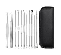 Lot de 11 extracteurs de points noirs en acier inoxydable, extracteur d'acné, extracteur d'acné, extracteur de points noirs, extracteur de points noirs, extracteur de points noirs