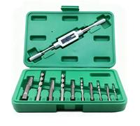 Lot de 11 extracteurs de vis à gauche, dévisseur de vis avec tube spiralé contenant du cobalt, kit d'outils pour percer et enlever les vis endommagées