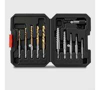 Lot de 11 extracteurs de vis HSS avec double foret hélicoïdal pour briser