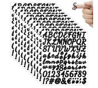 Lot de 11 feuilles de lettres autocollantes en vinyle noir pour boîte aux lettres, panneaux, numéro d'adresse, scrapbooking, décoration