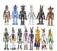 Lot de 11 Figurines FNAF Five Nights at Freddy's Action Figures Bonnie Foxy Chica Modèle de poupées articulées Amovibles, 15-17,5