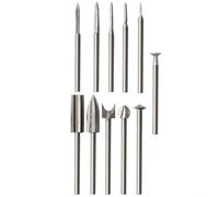 Lot de 11 forets pour sculpture sur bois avec tige de 0,3 cm pour outil rotatif, ensemble de forets de gravure avec foret émeri, compatible avec Dremel et autres High-S