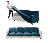 Lot de 11 housses de canapé extensibles en velours bleu paon avec dossiers séparés et housses de coussin de siège pour salon, taille XL, protection durable et élégante
