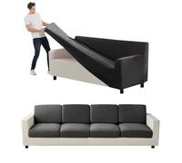 Lot de 11 housses de canapé extensibles en velours - Housses de canapé extensibles - Comprend housse principale, dossiers et coussins de siège, pour la protection des meubles de salon, gris foncé