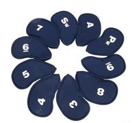 Lot de 11 housses de tête de golf en néoprène avec accès rapide et numérotation claire, noir (bleu)