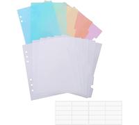 Lot de 11 intercalaires de format A5 pour classeur à 6 anneaux, avec bord renforcé et 20 onglets, intercalaires en papieronglets d'indexation cartes de matrice et classeur de rangement pour tampons