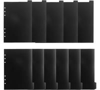 Lot De 11 Intercalaires Noirs Pour Classeur A5, Intercalaires En Plastique A5, 6 Trous, Intercalaires Pour Classeur, Bloc-Notes, Planificateur, Noir