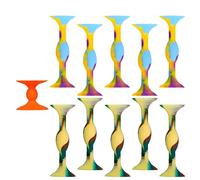 Lot de 11 Jeu Fléchette Ventouse, FléChettes à Ventouse en Silicone à Double TêTe Silicone Puissant et Durable pour Adultes, Enfants Jeux de CompéTition en IntéRieur Et en ExtéRieur, Couleur dégradée