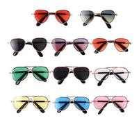 Lot de 11 lunettes de soleil rétro en métal pour chien et chat Protection UV Lunettes de soleil rétro hippie mignonnes et drôles pour animal domestique Chien Chat Cosplay Fête Accessoires photo, 2