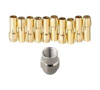 Lot de 11 mini mandrins de perceuse avec pince en laiton pour meuleuse électrique, compatible avec tiges de 0,5 mm-3,2 mm, sandwich en cuivre argenté