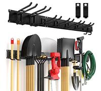 Lot de 11 organiseurs muraux pour outils de garage, organiseur d'outils de jardin, organiseur de garage réglable avec 8 crochets robustes, charge maximale de 226,8 kg, rangement de garage pour outils