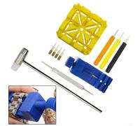 Lot de 11 outils de réparation de montre avec extracteur, ajusteur et poinçons pour enlever les broches de chaîne de bracelet et le réglage du bracelet, ensemble noir (bleu)