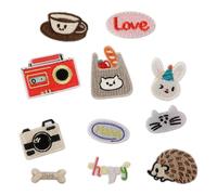 Lot de 11 patchs en tissu à coudre sur le thème du dessin animé pour sacs à dos, chapeaux et vêtements
