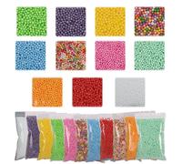 Lot de 11 perles colorées en polystyrène de 2 à 4 mm, couleurs riches pour enfants, loisirs créatifs, décorations de mariage et de fête