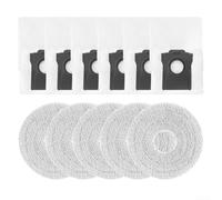 Lot de 11 pièces pour aspirateur Cecotec Conga X50 / X50 X-Treme Robot - 5 serpillères réutilisables en microfibre lavables et 6 sacs à poussière sans obstruction