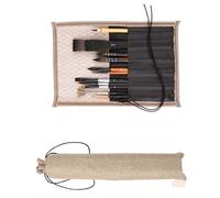 Lot de 11 pinceaux d'artiste avec étui de rangement pour débutants, peinture à l'huile, acrylique, aquarelle, roche, poils en nylon
