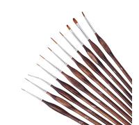 Lot de 11 pinceaux de peinture fins pour acrylique, aquarelle, miniatures, modèle, Warhammer 40 K | Idéal pour les pinceaux fins, la peinture par numéros, les pinceaux miniatures, les peintures