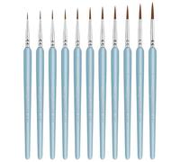 Lot de 11 pinceaux miniatures pour les détails fins avec peinture acrylique, aquarelle, huile, gouache et maquettes d'art du visage, pinceaux de détail de peinture chinoise