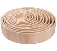 Lot de 11 plateaux ronds en bois
