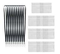 Lot de 11 porte-cartes d'identité transparents avec sangle, étanches et transparents, avec 11 cordons pour cartes d'étudiant, cartes de bus, cartes de crédit