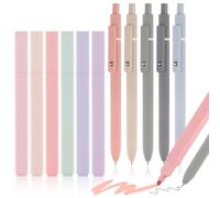 Lot de 11 Surligneur Pastel Trousse - 6 Surligneurs et 5 Stylos à Bille Esthétiques 0.5 mm | Marqueurs Pour Mettre en Évidence un Journal Intime ou un Carnet à l'École, au Bureau