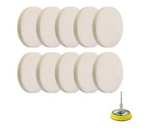 Lot de 11 tampons de polissage en feutre de laine avec mandrin pour polir les surfaces en métal, plastique et verre