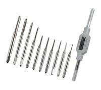 Lot de 11 tarauds miniatures et clés d'accompagnement - Bon design en acier pour réparation manuelle de filetage - Petit robinet droit