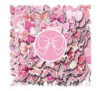 Lot de 110 autocollants décoratifs pour filles avec nœud papillon pour ordinateur portable, bouteille d'eau, skateboard, bagages