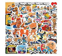 Lot de 110 autocollants Dog Man, autocollants drôles de dessin animé, en vinyle, imperméables, pour ordinateur portable, bagages, skateboard, adolescents et adultes