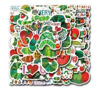 Lot de 110 autocollants « The Very Hungry Caterpillar » pour enfants, adolescents, filles, garçons, style nordique pour vélo, skateboard, ordinateur portable, bouteilles d'eau, ordinateur, vinyle