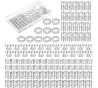 Lot De 110 Bijoux Pour Dreadlocks- Réglables- Enmétal- Avec Boîte De Rangement- En Aluminium- Pour La Décoration De Tresses- Argenté