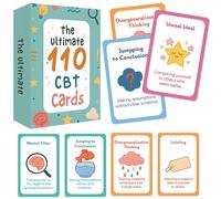 Lot de 110 cartes CBT pour thérapie cognitivo-comportementale - Cartes flash de pleine conscience positive pour soulager le stress et le bien-être émotionnel