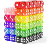 Lot de 110 dés colorés en Vrac, dés colorés D6, dés à 6 Faces pour l'enseignement en Classe, Les Jeux de société, Le Jeu, Le roulement, Les Petits 6 Faces 11 Couleurs Rouge, Jaune, Bleu, Vert et Plus