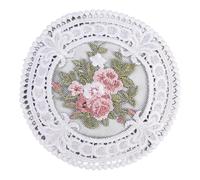 Lot de 110 dessous de verre européens rétro en dentelle pour table isolante - Convient pour la maison et un usage quotidien - Nappe brodée florale vintage (blanc)