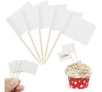 Lot de 110 drapeaux vierges pour cure-dents et aliments - Pour les fêtes, les fruits, la salade, le jus