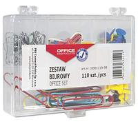 Lot de 110 épingles à dessin en caoutchouc et trombones pour bureau - Assortiment de 110 pièces - Accessoires de bureau - Type de bureau - Organiseur de type bureau - Matériaux : métal et plastique -