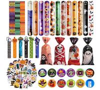 Lot de 110 Halloween Jouets Cadeaux pour Enfants, Cadeau Halloween, Jouet Halloween Enfant avec Crayons, Règles, Gommettes Halloween, Accessoires Halloween Enfant, Halloween Decoration