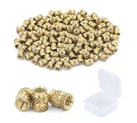 Lot de 110 inserts filetés M3 x 5 x 4 mm en laiton - Inserts filetés fondus pour impression 3D - Écrous à sertir avec 1 boîte de rangement pour moules, ordinateurs, routeurs, impression 3D, appareils