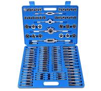 Lot de 110 tarauds et filières professionnels en acier trempé HSS M2-M18 avec vis, écrous et filetages de précision, multifonctionnel, avec poignée de clé et étui ferme pour tarauder à la main