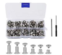 Lot de 110 vis à tête cruciforme en métal pour laisse de chien, 4 mm, Chicago, avec tournevis, pour cuir, livres de bricolage, scrapbooking