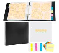 Lot de 111 pages - 15 x 15 cm - Pochoir de rangement pour biscuits - Classeur de rangement pour tampons et pâtisseries - Scrapbooking - Matrices de découpe - Organiseur de livres - Noir