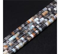 Lot de 112 perles cylindriques plates pour la fabrication de bijoux - Agate folle NO14 - 6 x 3 mm - Turquoise - Améthystes - Jaspe - 6 x 3 mm