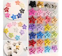 Lot de 112 pinces à cheveux en forme d'étoile pour filles, enfants et femmes - Pinces à cheveux antidérapantes en métal de 3,1 cm - Accessoires de cheveux colorés arc-en-ciel pour tout-petits, école