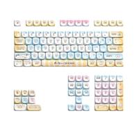 Lot de 112 touches à cinq faces sublimées par la chaleur pour touches de clavier mécanique, joli thème adapté à 68/75/84/98/100/104/10 touches uniques