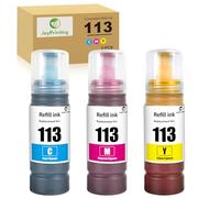 Lot de 113 flacons d'encre pigmentée de rechange pour Epson 113 Compatible avec Epson EcoTankECOTANK ET-5150 ET-5170 ET-5800 ET-5850 ET-5880 ET-16150 ET-16650 ET-16600 Ecotank Pro ET-16680 (C/M/Y