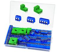 Lot de 114 connecteurs de bornier PCB 5 mm pas 2 broches, 3 broches et 4 broches 300 V 15 A pour montage sur circuit imprimé Arduino