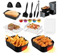 Lot de 115 accessoires Airfryer pour Ninja AF400EU, Double Stack XL SL400EU, friteuse à air chaud, accessoire en silicone pour friteuse à air chaud Ninja Foodi, AF300EU 7,6 L-9,5 L, accessoires Air