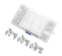 Lot de 115 raccords de graisse hydrauliques métriques en métal Zerk - Assortiment de raccords droits de 45 à 90 degrés - Connecteurs de lubrification